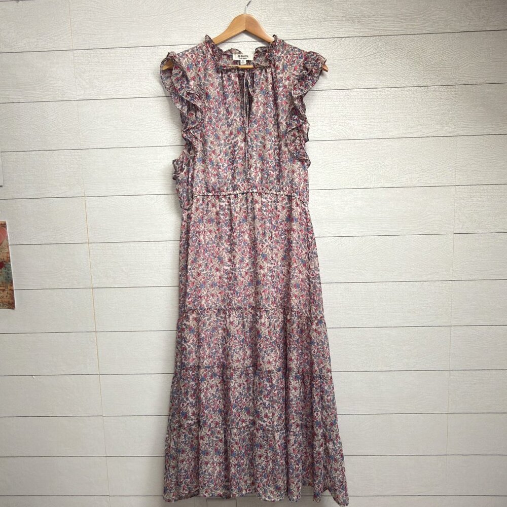 BB Dakota Ditsy Floral Ruffle Cap Sleeve Tiered Maxi Dress M | Prairie Boho - Picture 2 of 11